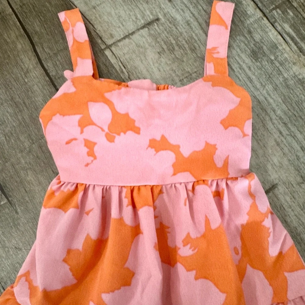 Social Standard by‎ Sanctuary Girls 2T Melon Floral Tiered Tie Back Sundress